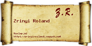 Zrinyi Roland névjegykártya